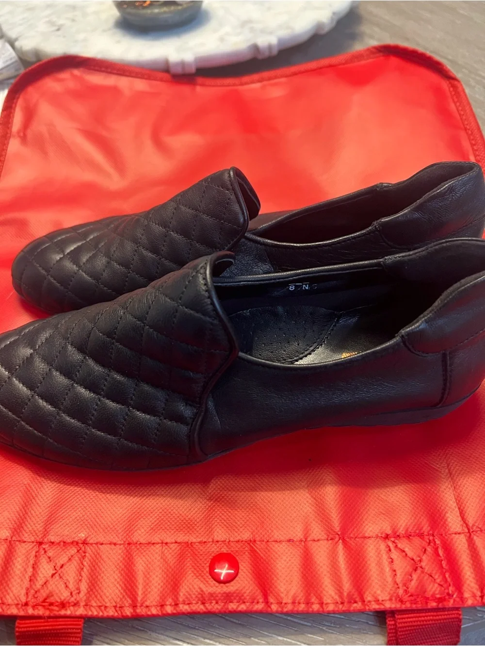 Sesto Meucci Black Quilted Leather Slip-On Loafers